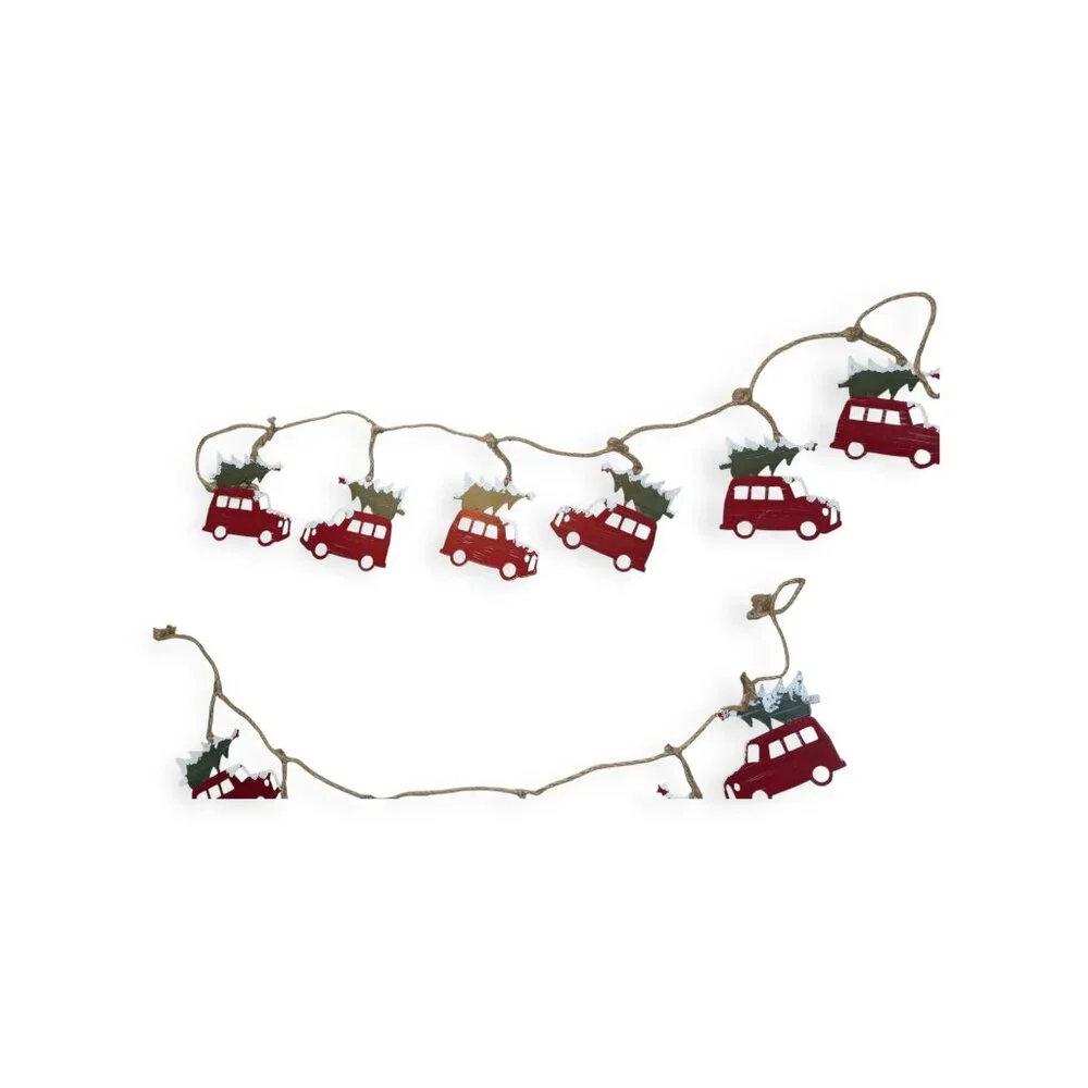 Northlight Indoor/Outdoor 4 Foot Artificial Garland w/Metal Car/Christmas Tree